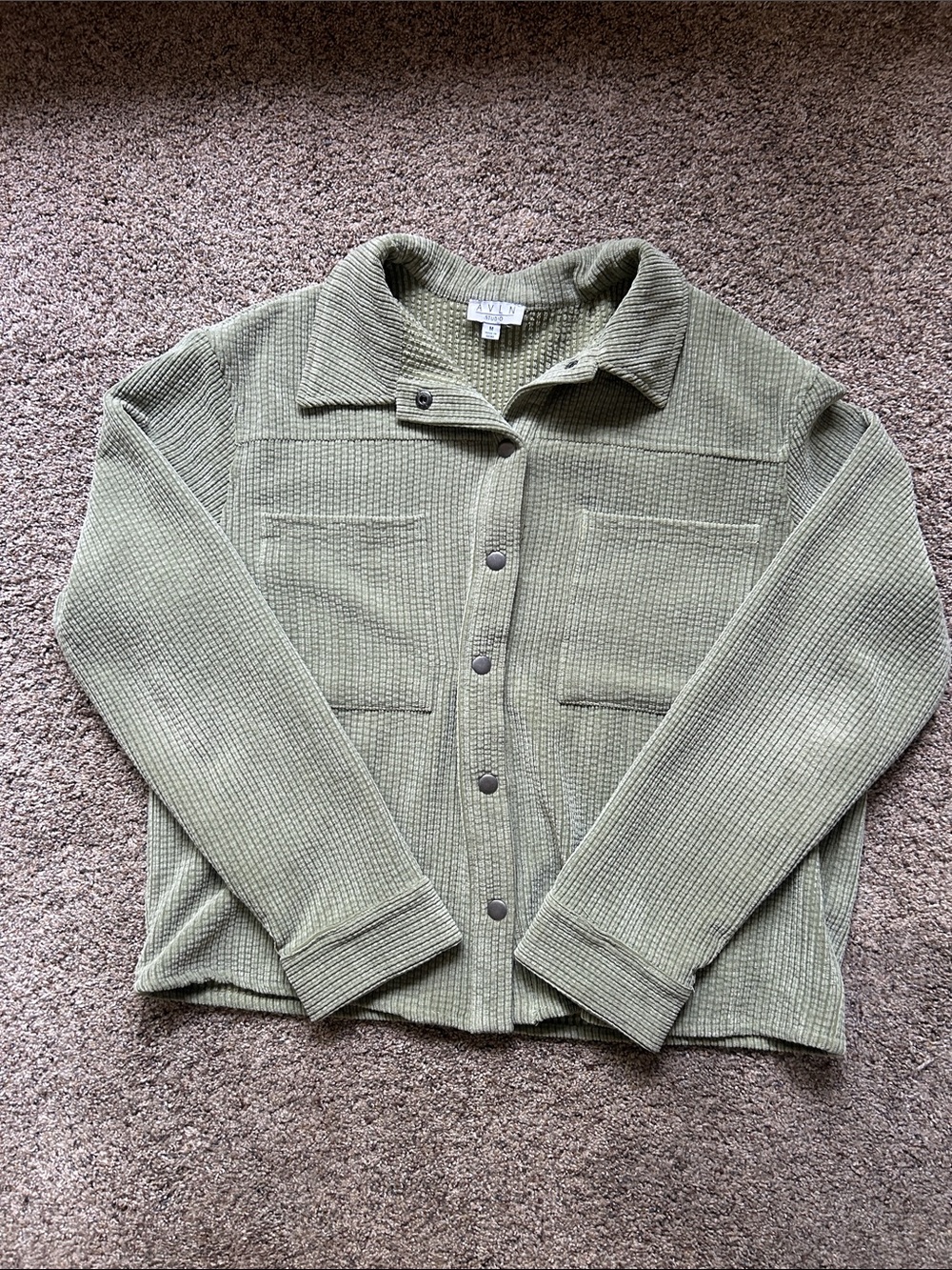 Sage Green Button-up Corduroy Jacket